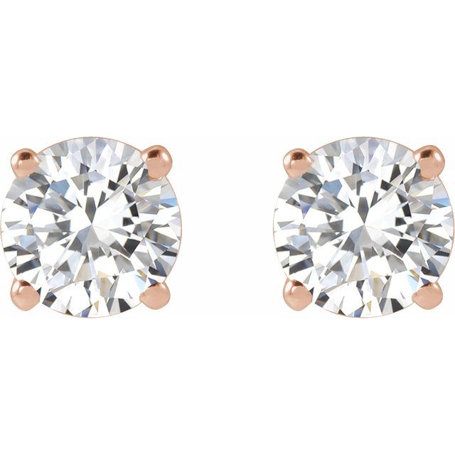 14K Yellow 3.4mm :: 1/3 CTW Lab-Grown Diamond Stud Earrings