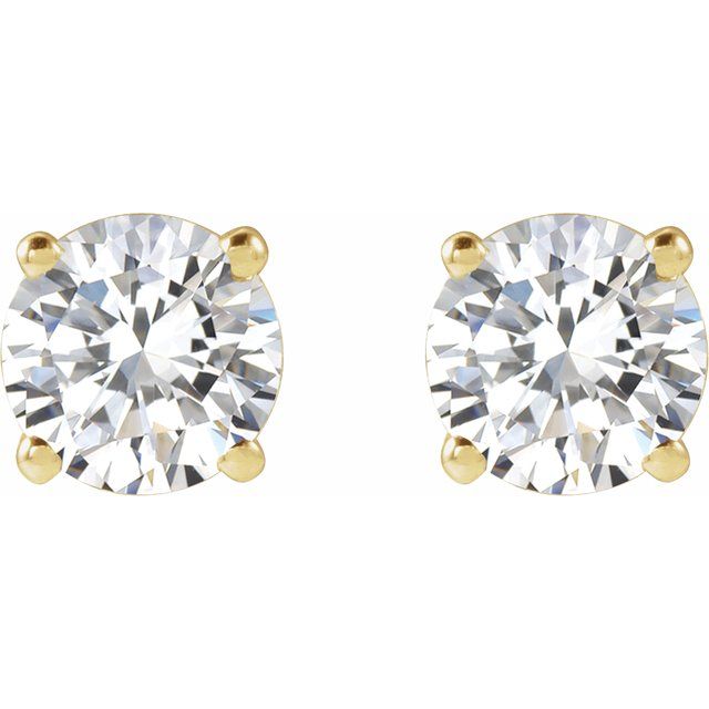 14K Yellow 3.4mm :: 1/3 CTW Lab-Grown Diamond Stud Earrings