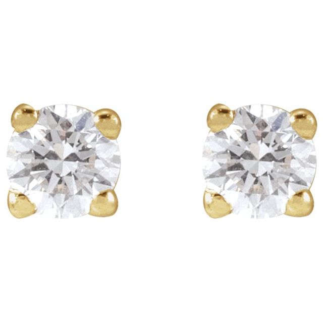 14K Yellow 3.4mm :: 1/3 CTW Lab-Grown Diamond Stud Earrings