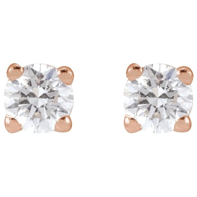 14K Yellow 3.4mm :: 1/3 CTW Lab-Grown Diamond Stud Earrings