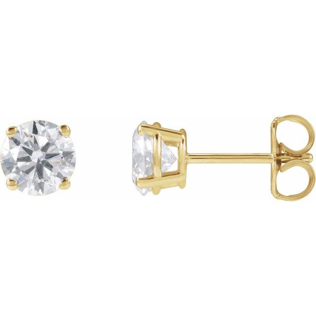 14K Yellow 3.4mm :: 1/3 CTW Lab-Grown Diamond Stud Earrings