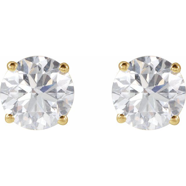 14K Yellow 3.4mm :: 1/3 CTW Lab-Grown Diamond Stud Earrings