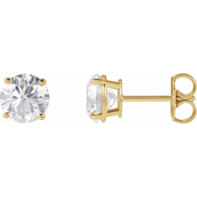 14K Yellow 3.4mm :: 1/3 CTW Lab-Grown Diamond Stud Earrings