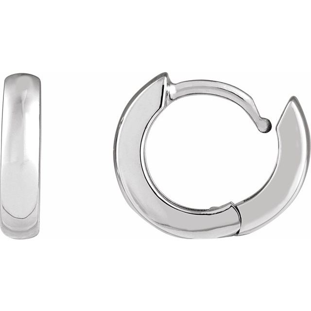 Hinged Earrings | 14K Gold, 18K Gold & Silver | 12 Mm × 2.7 Mm | Hinged | Polished