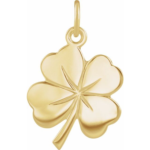 14K Gold Four Leaf Clover Charm/Pendant