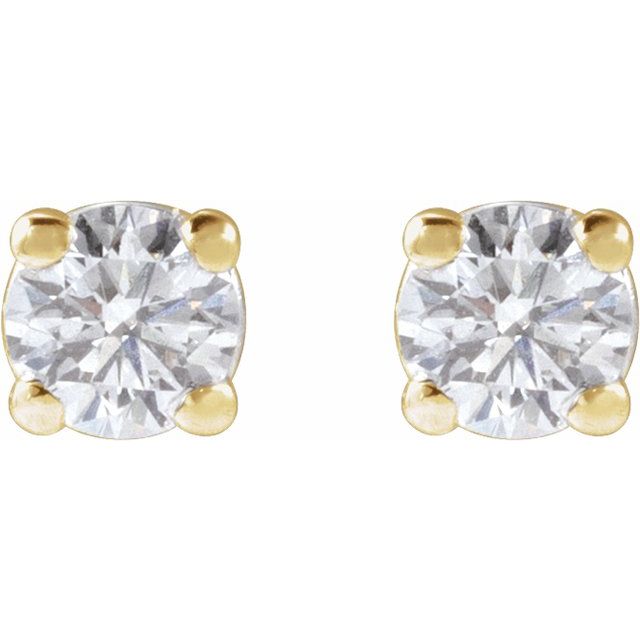 14K Yellow 3.4mm :: 1/3 CTW Lab-Grown Diamond Stud Earrings