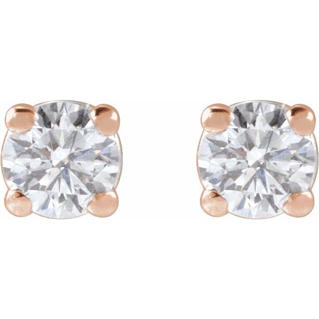 14K Yellow 3.4mm :: 1/3 CTW Lab-Grown Diamond Stud Earrings