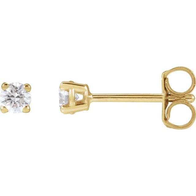 14K Yellow 3.4mm :: 1/3 CTW Lab-Grown Diamond Stud Earrings