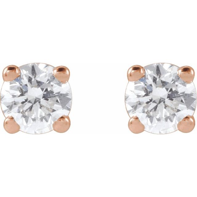 14K Yellow 3.4mm :: 1/3 CTW Lab-Grown Diamond Stud Earrings