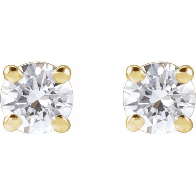 14K Yellow 3.4mm :: 1/3 CTW Lab-Grown Diamond Stud Earrings