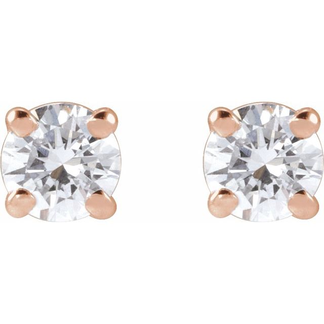 14K Yellow 3.4mm :: 1/3 CTW Lab-Grown Diamond Stud Earrings