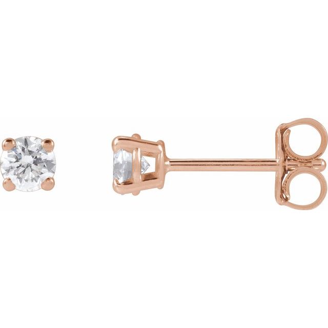 14K Yellow 3.4mm :: 1/3 CTW Lab-Grown Diamond Stud Earrings