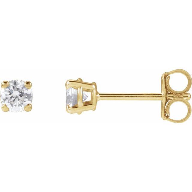 14K Yellow 3.4mm :: 1/3 CTW Lab-Grown Diamond Stud Earrings