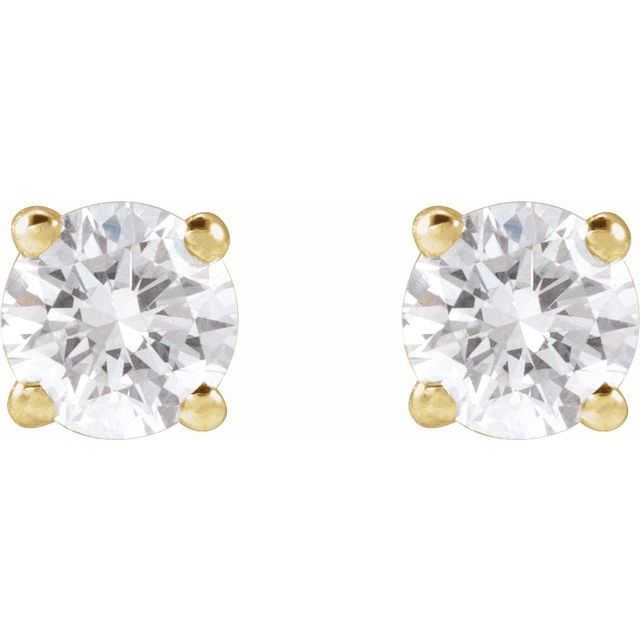 14K Yellow 3.4mm :: 1/3 CTW Lab-Grown Diamond Stud Earrings