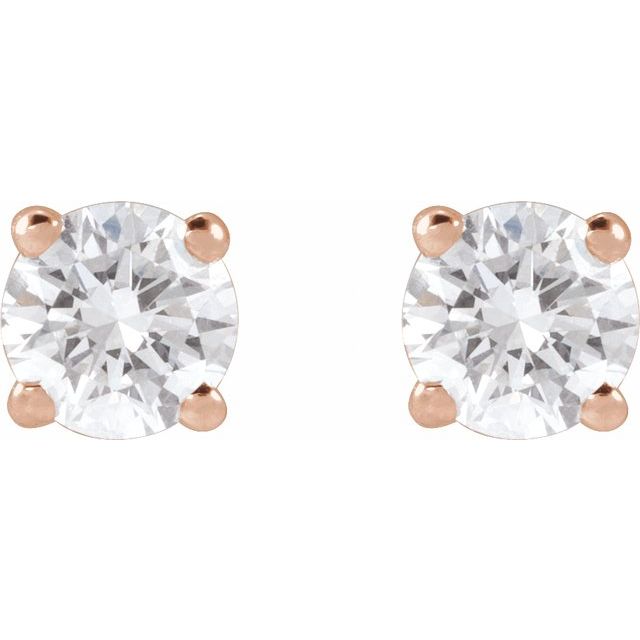 14K Yellow 3.4mm :: 1/3 CTW Lab-Grown Diamond Stud Earrings