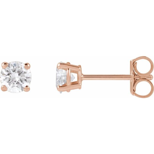 14K Yellow 3.4mm :: 1/3 CTW Lab-Grown Diamond Stud Earrings