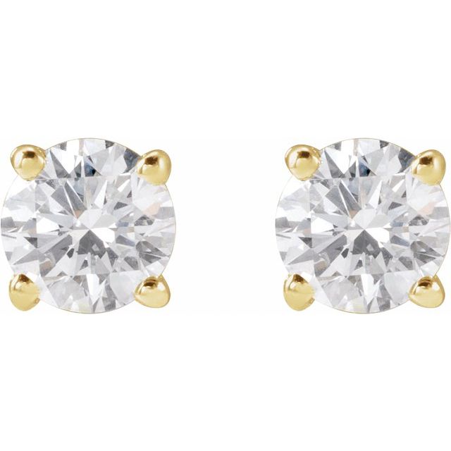 14K Yellow 3.4mm :: 1/3 CTW Lab-Grown Diamond Stud Earrings