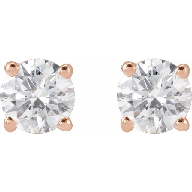 14K Yellow 3.4mm :: 1/3 CTW Lab-Grown Diamond Stud Earrings