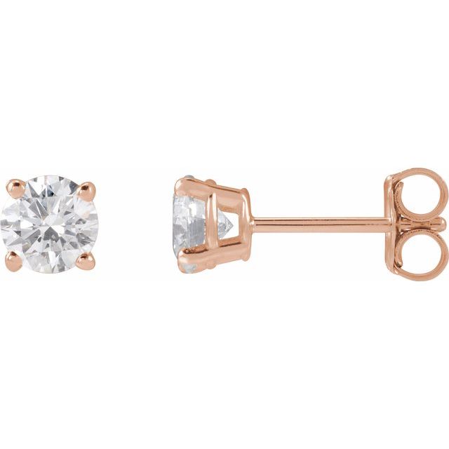 14K Yellow 3.4mm :: 1/3 CTW Lab-Grown Diamond Stud Earrings