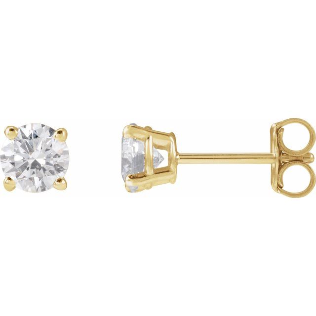 14K Yellow 3.4mm :: 1/3 CTW Lab-Grown Diamond Stud Earrings