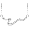 14K White Gold 23.1x8.9 mm Freeform Bar Necklace - Elegant Design