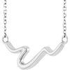 14K White Gold 23.1x8.9 mm Freeform Bar Necklace - Elegant Design