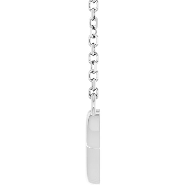 14K White Gold 23.1x8.9 mm Freeform Bar Necklace - Elegant Design