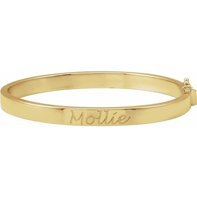 14K Gold Tube Hinged Bangle Bracelet