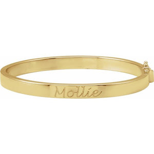 14K Gold Tube Hinged Bangle Bracelet
