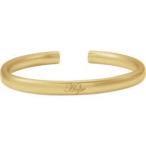 14K Gold Hinged Cuff Bracelet - Options Available