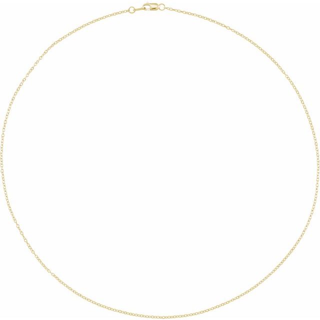 14K Yellow Gold Adjustable 1.3 mm Cable Chain, 16-18 Inch