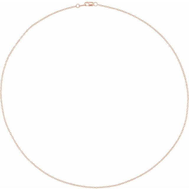 14K Yellow Gold Adjustable 1.3 mm Cable Chain, 16-18 Inch