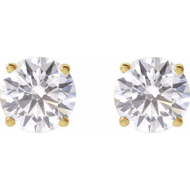 14K Yellow 3.4mm :: 1/3 CTW Lab-Grown Diamond Stud Earrings