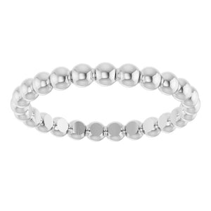 14K Gold, 18K Gold & Platinum Beaded Stackable Ring - Options Available