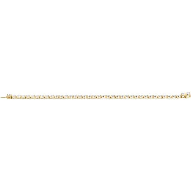 14K Yellow Gold 7" Lab-Grown Diamond Line Bracelet - Elegant Design