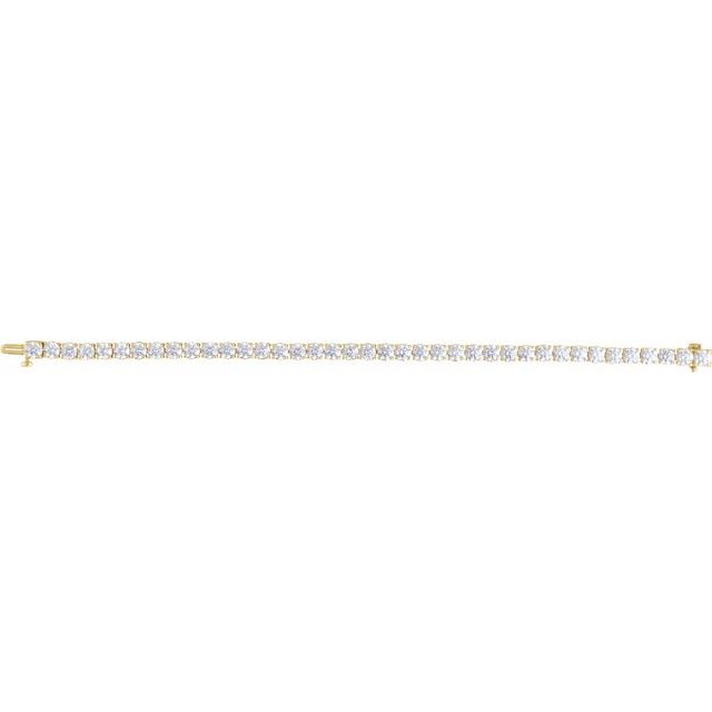 14K Yellow Gold 7" Lab-Grown Diamond Line Bracelet - Elegant Design