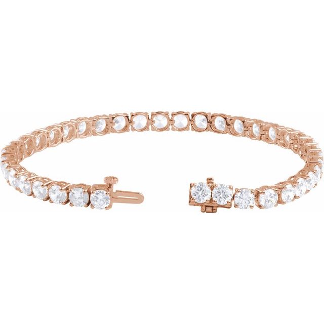 14K Yellow Gold 7" Lab-Grown Diamond Line Bracelet - Elegant Design