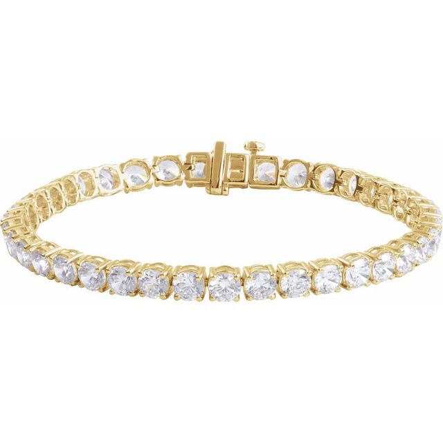 14K Yellow Gold 7" Lab-Grown Diamond Line Bracelet - Elegant Design