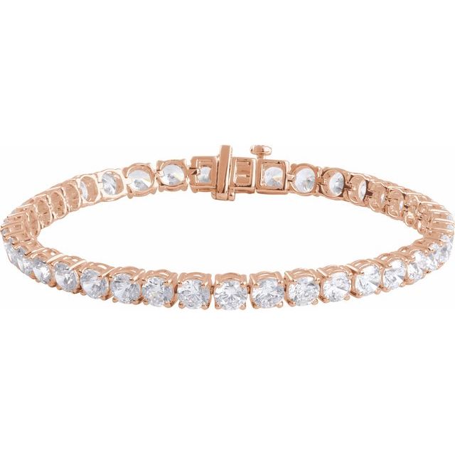 14K Yellow Gold 7" Lab-Grown Diamond Line Bracelet - Elegant Design