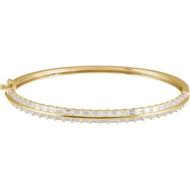 14K Yellow Gold, 7x5 mm Lab-Grown Diamond Bangle Bracelet – Elegant Design