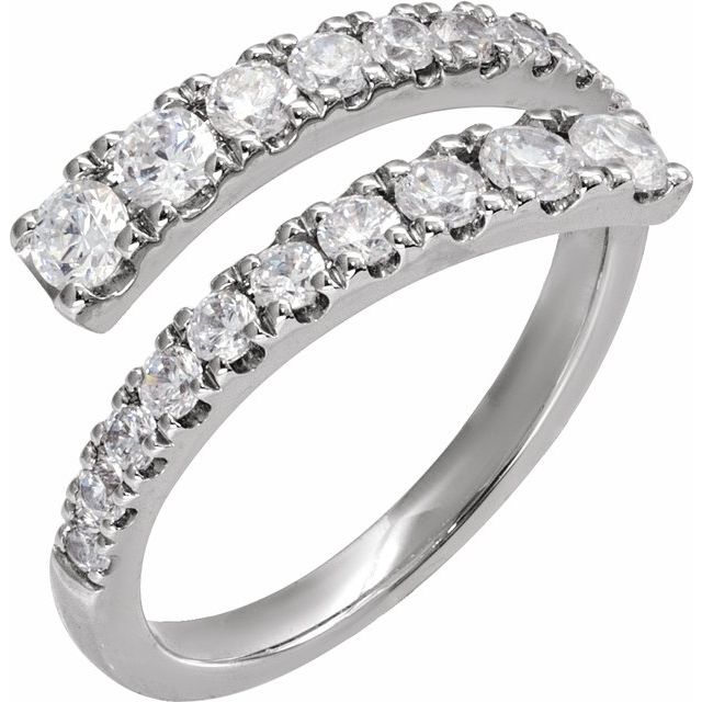 14K Gold Lab-Grown Diamond Bypass Ring - Options Available