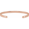 14K Yellow Gold Engravable Heart Cuff Bracelet - 7 Inch Elegant Design