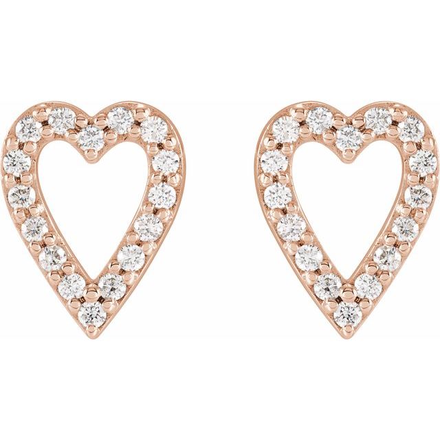 Platinum 1/4 CTW Natural Diamond Love Heart Earrings