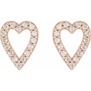 Platinum 1/4 CTW Natural Diamond Love Heart Earrings