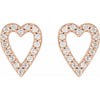 Platinum 1/4 CTW Natural Diamond Love Heart Earrings