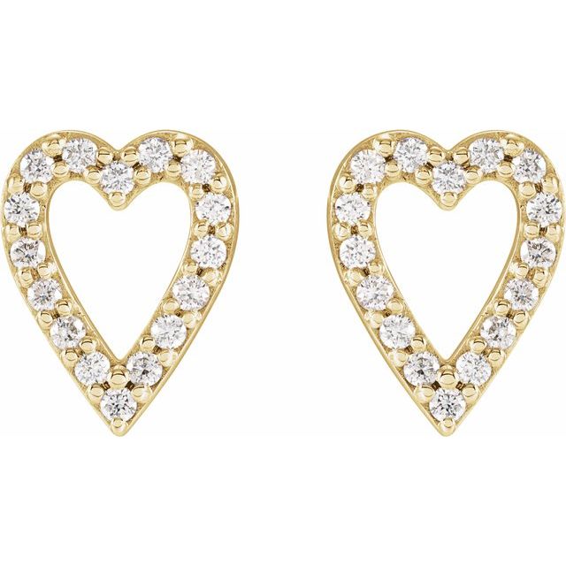 Platinum 1/4 CTW Natural Diamond Love Heart Earrings