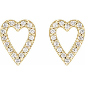 Platinum 1/4 CTW Natural Diamond Love Heart Earrings