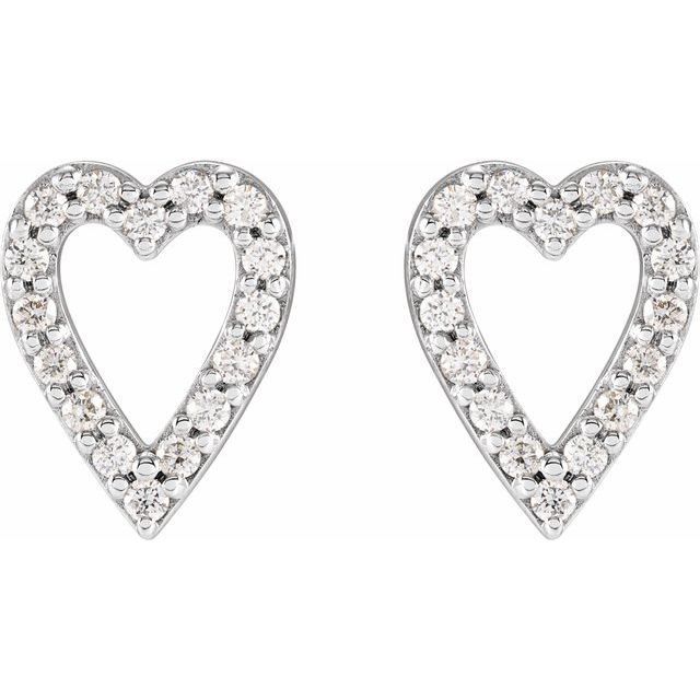 Platinum 1/4 CTW Natural Diamond Love Heart Earrings