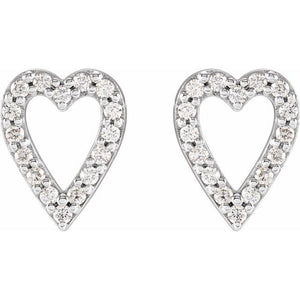 Platinum 1/4 CTW Natural Diamond Love Heart Earrings