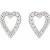 Platinum 1/4 CTW Natural Diamond Love Heart Earrings